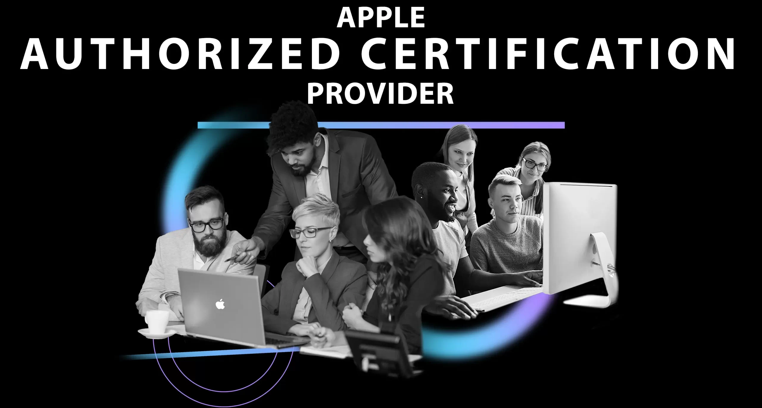 Apple Authorized Certification Provider. collage images of training
